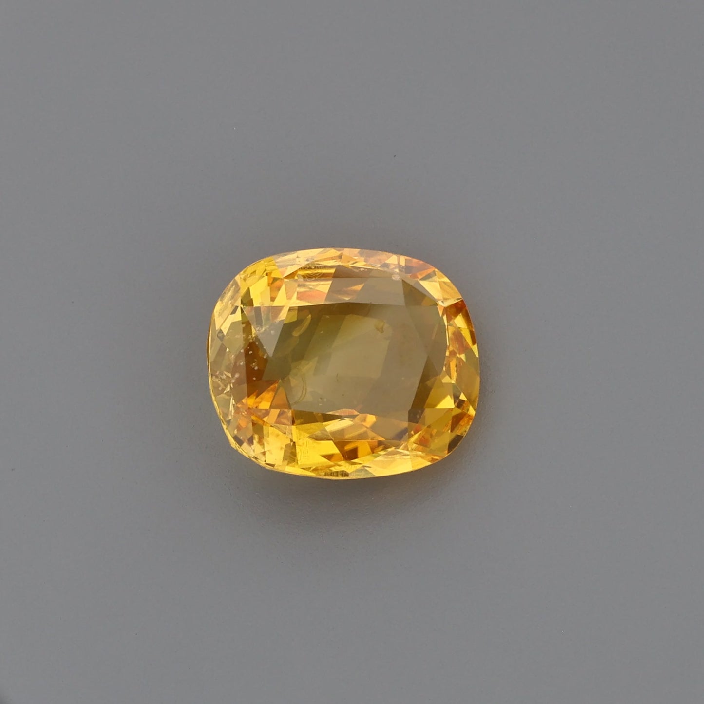 Vivid Yellow-Orange Cushion Cut Natural Sapphire