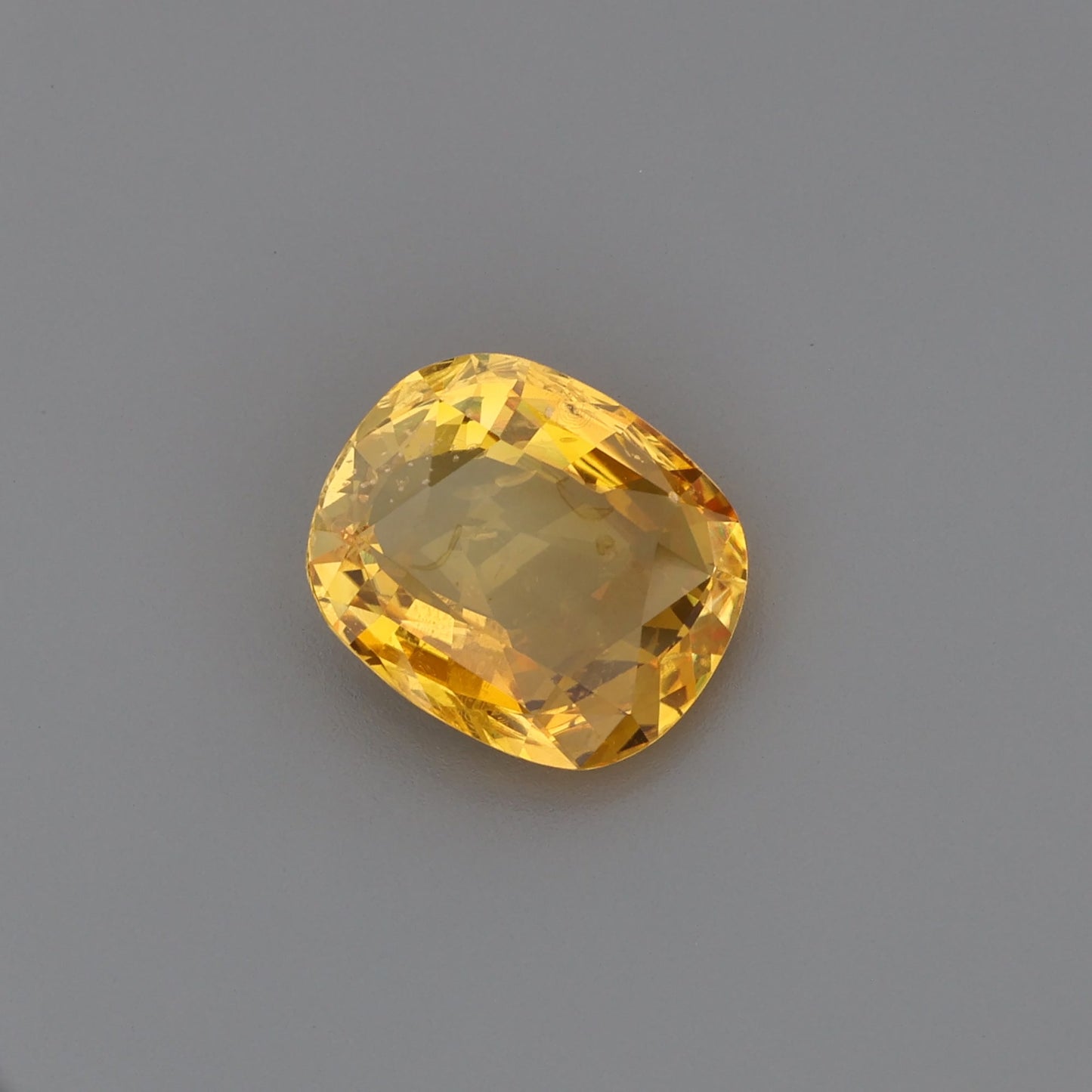 Vivid Yellow-Orange Cushion Cut Natural Sapphire