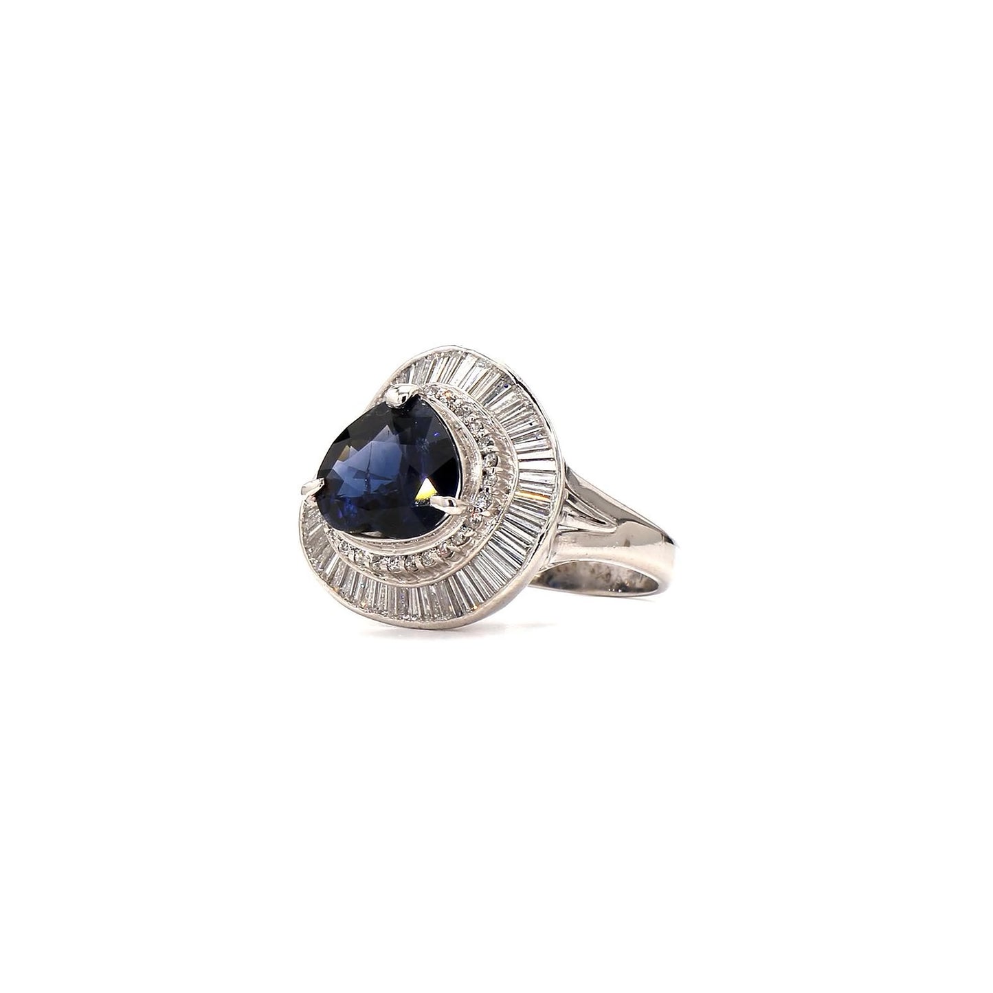 High-Impact Cocktail Rings: Bold Sapphire and Baguette Design