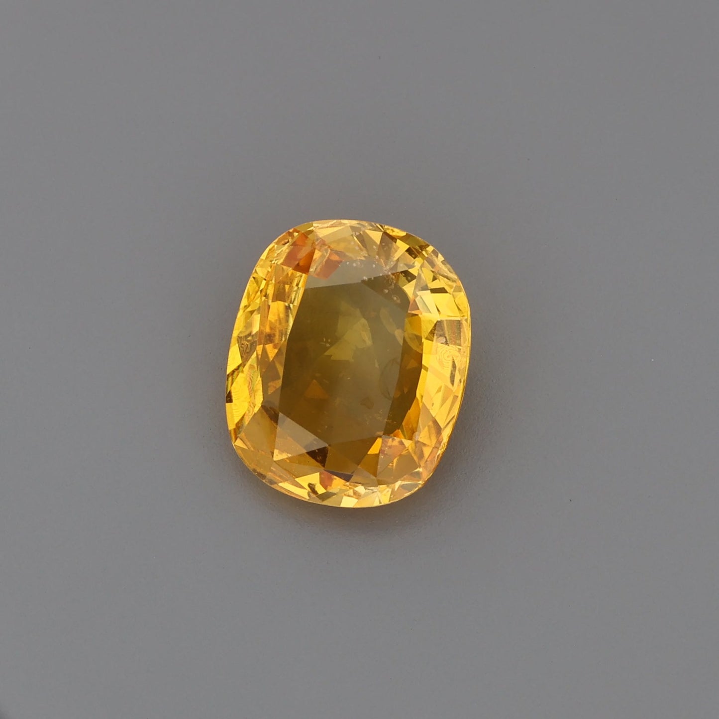 Vivid Yellow-Orange Cushion Cut Natural Sapphire