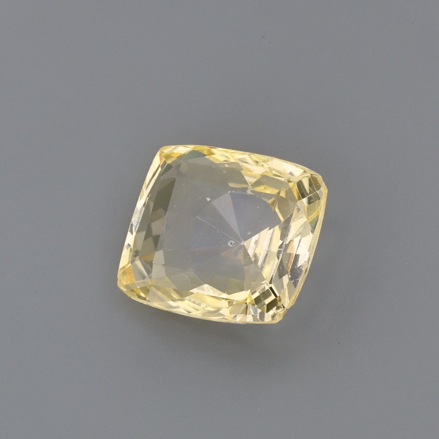 Vivid Yellow Cushion Cut Natural Sapphire