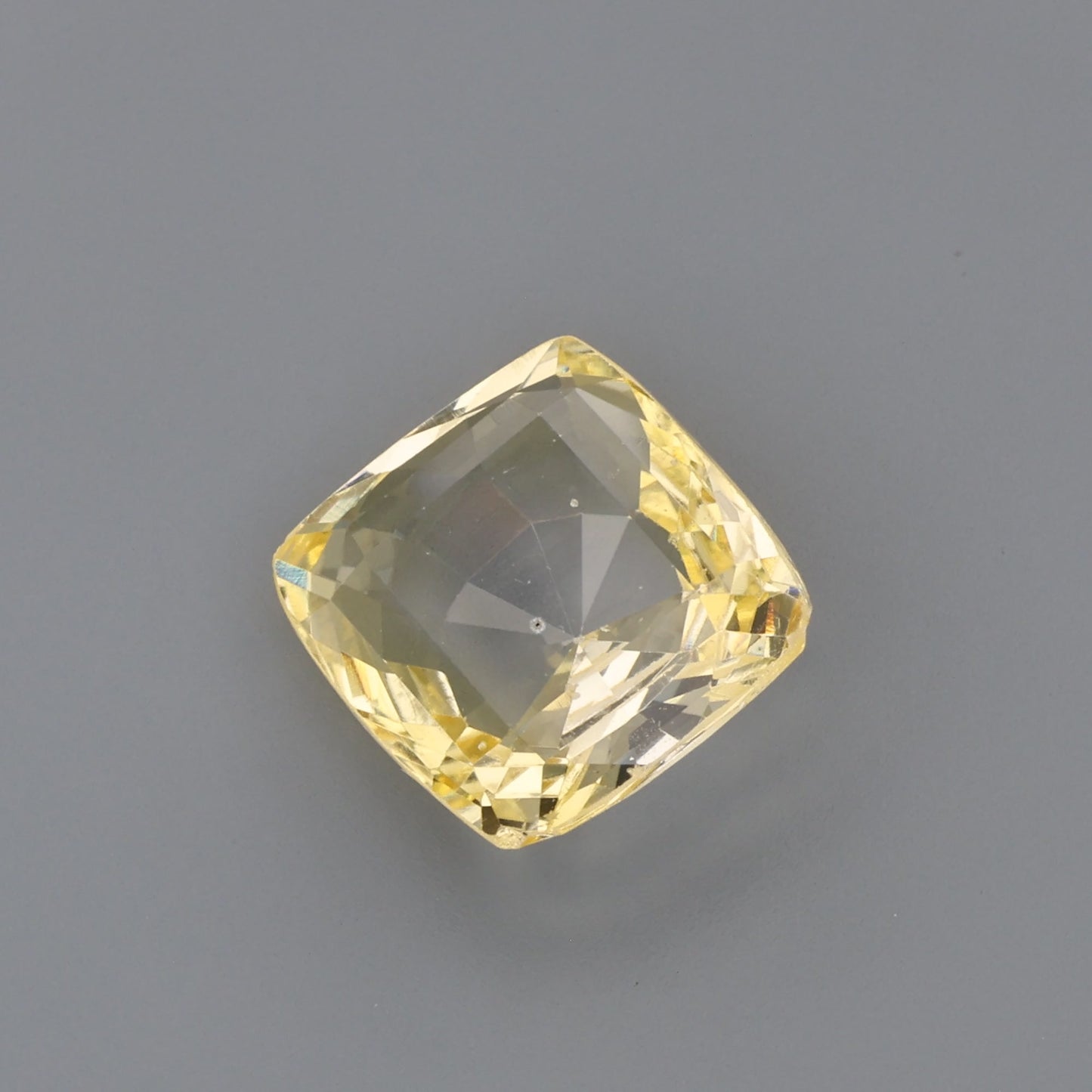 Vivid Yellow Cushion Cut Natural Sapphire
