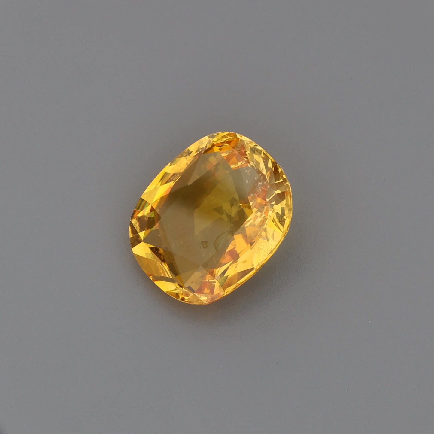 Vivid Yellow-Orange Cushion Cut Natural Sapphire
