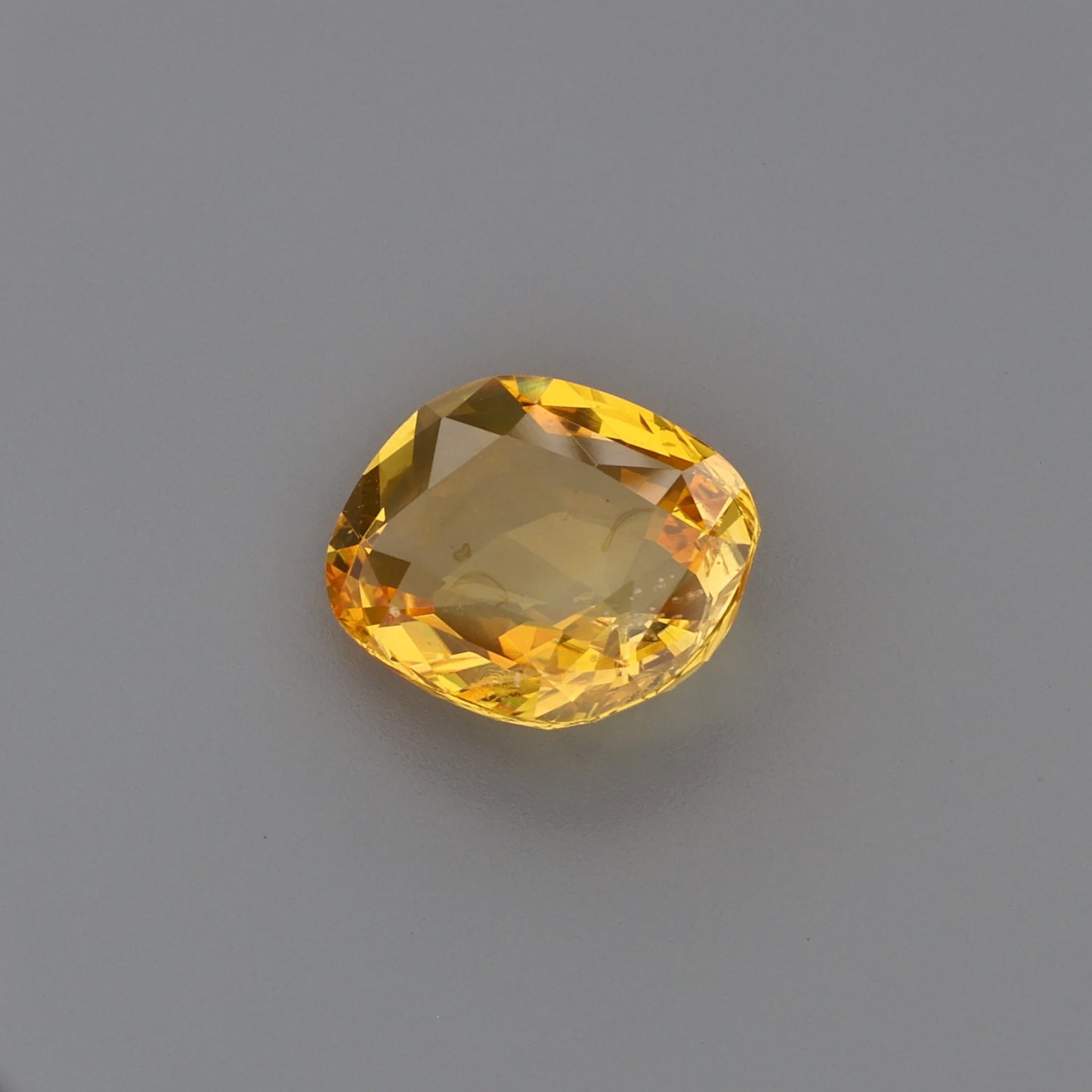 Vivid Yellow-Orange Cushion Cut Natural Sapphire