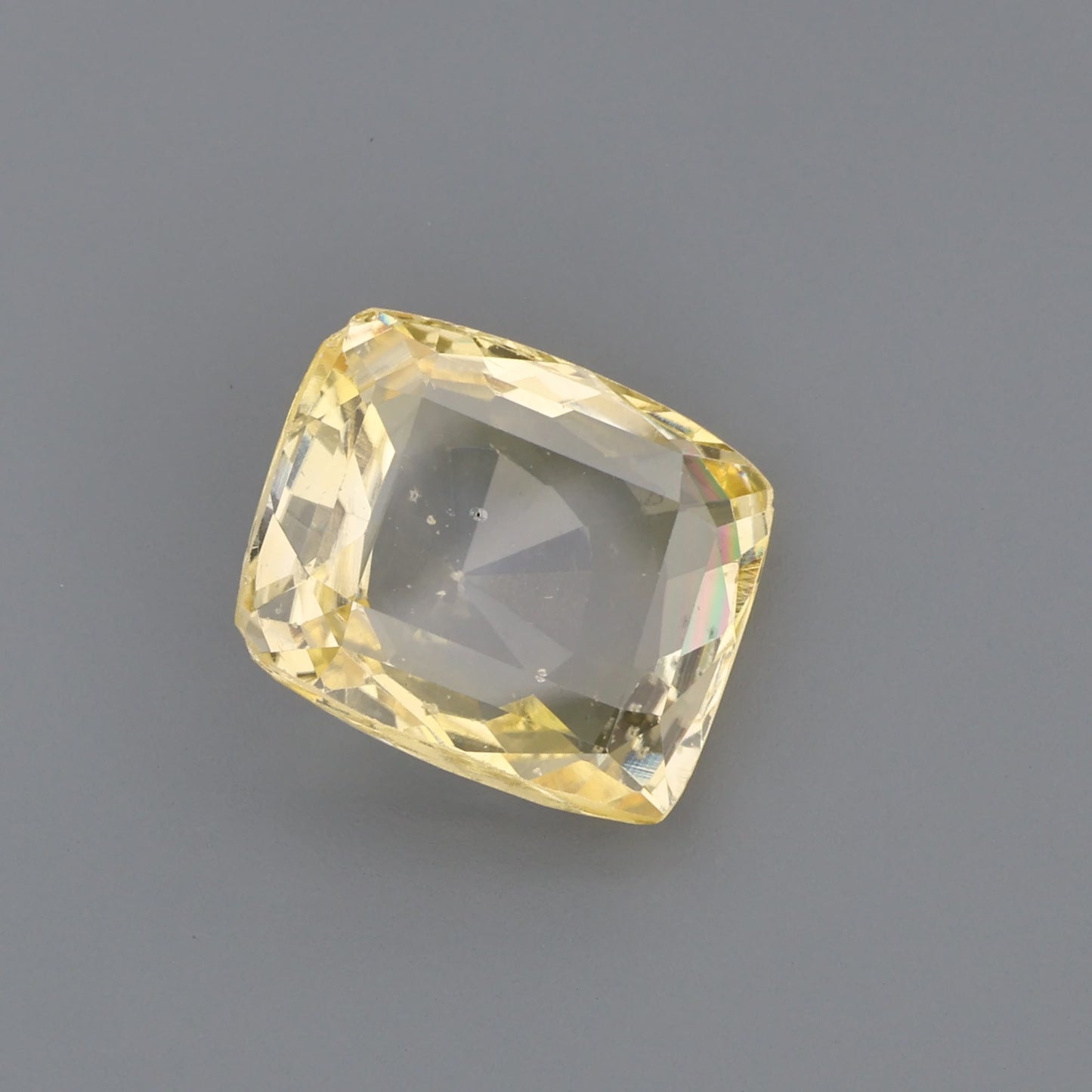 Vivid Yellow Cushion Cut Natural Sapphire