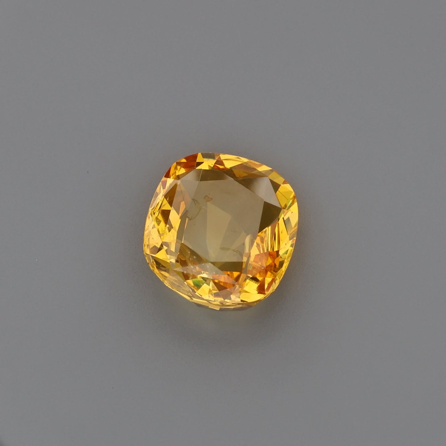 Vivid Yellow-Orange Cushion Cut Natural Sapphire