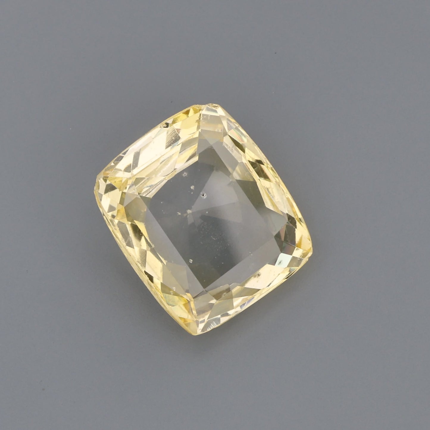 Vivid Yellow Cushion Cut Natural Sapphire