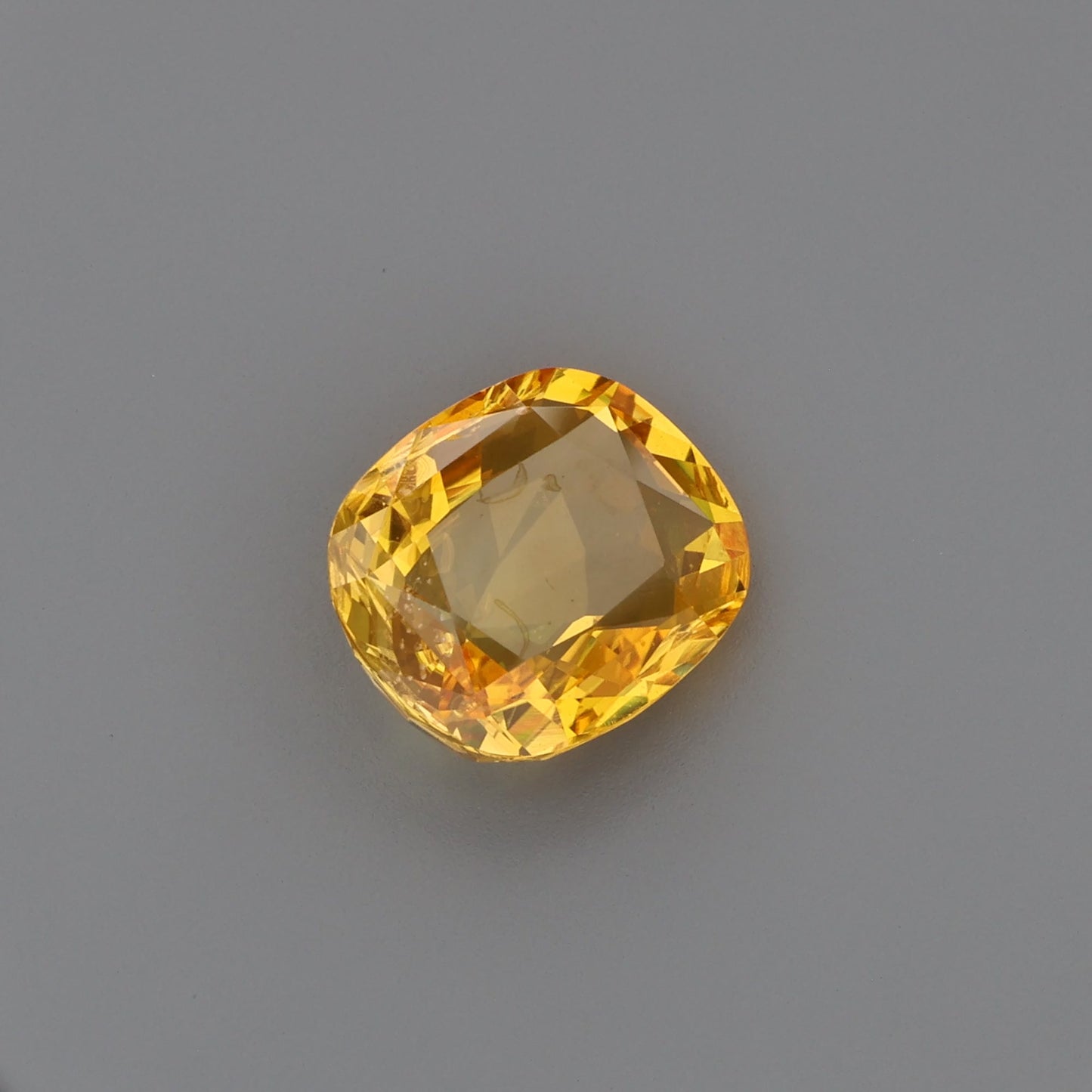 Vivid Yellow-Orange Cushion Cut Natural Sapphire