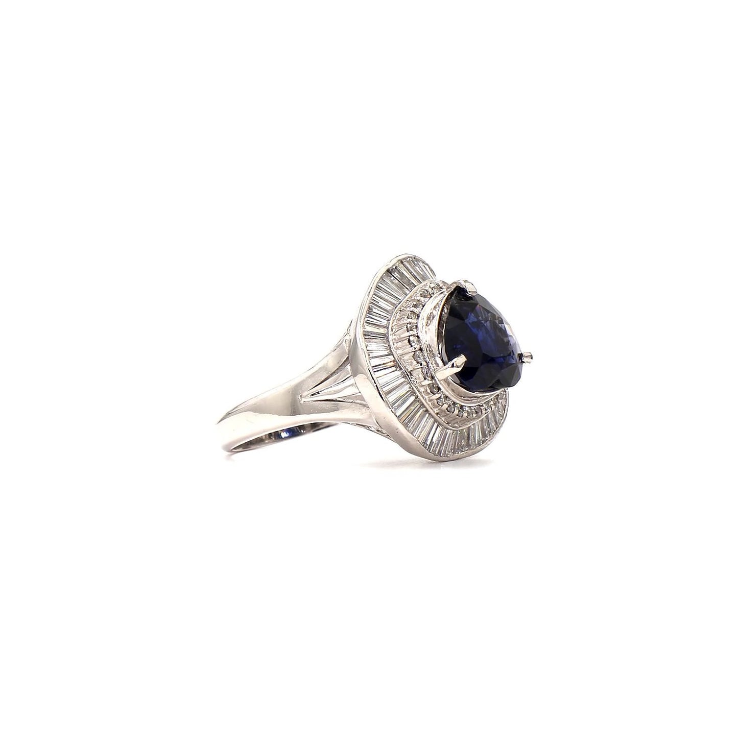 High-Impact Cocktail Rings: Bold Sapphire and Baguette Design