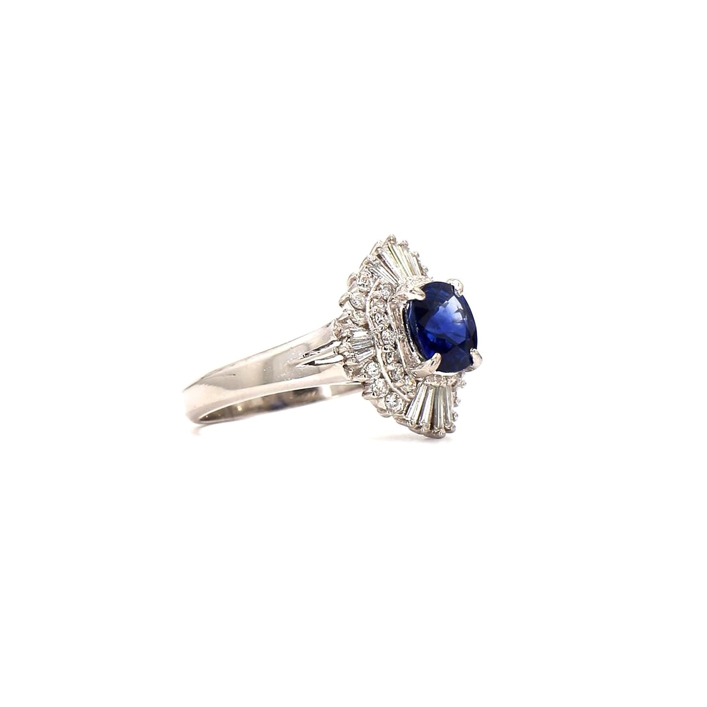 Art Deco Revival: Sapphire and Diamond Sunburst Ring