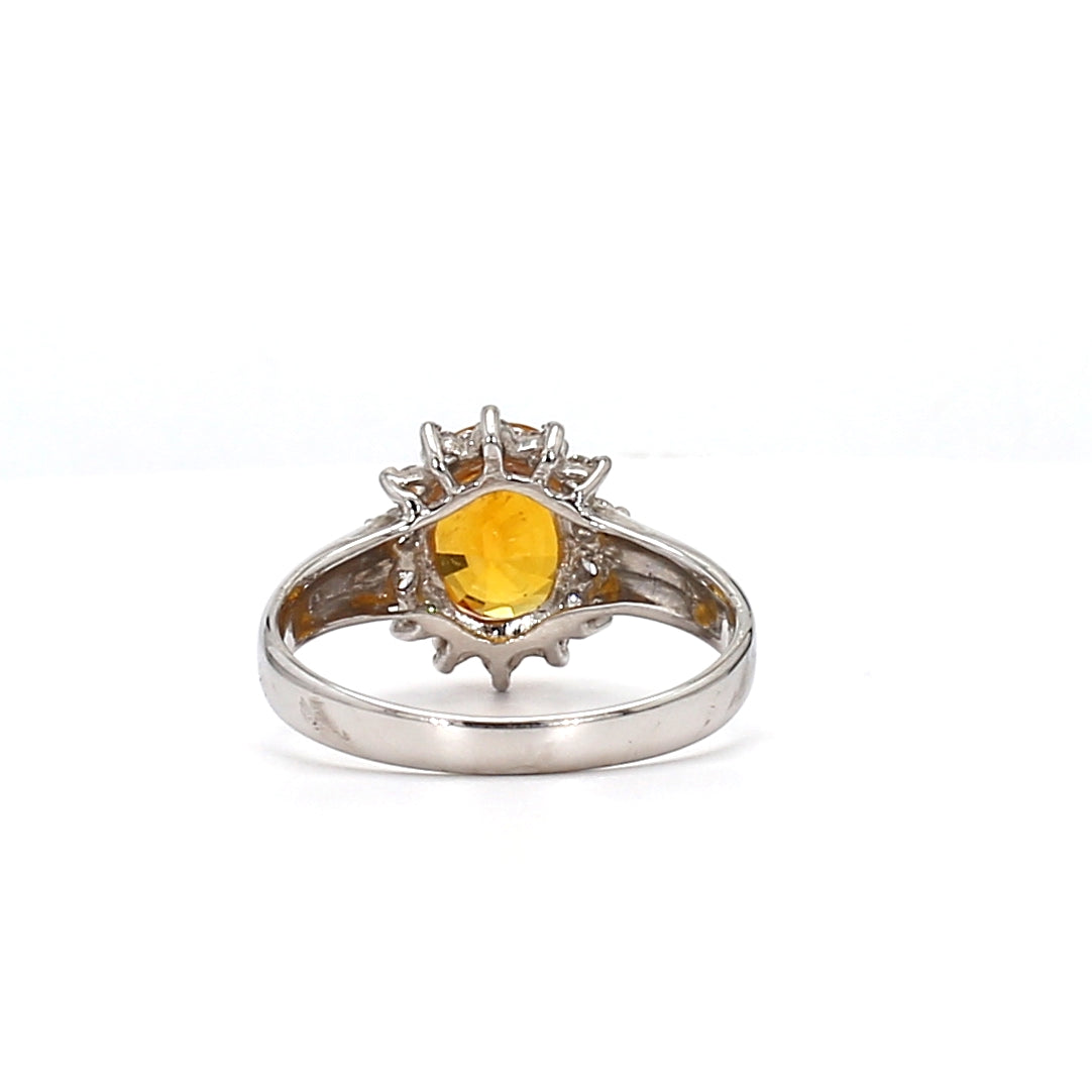 Diamond and Orange Sapphire Ring – A Bold and Radiant Luxury