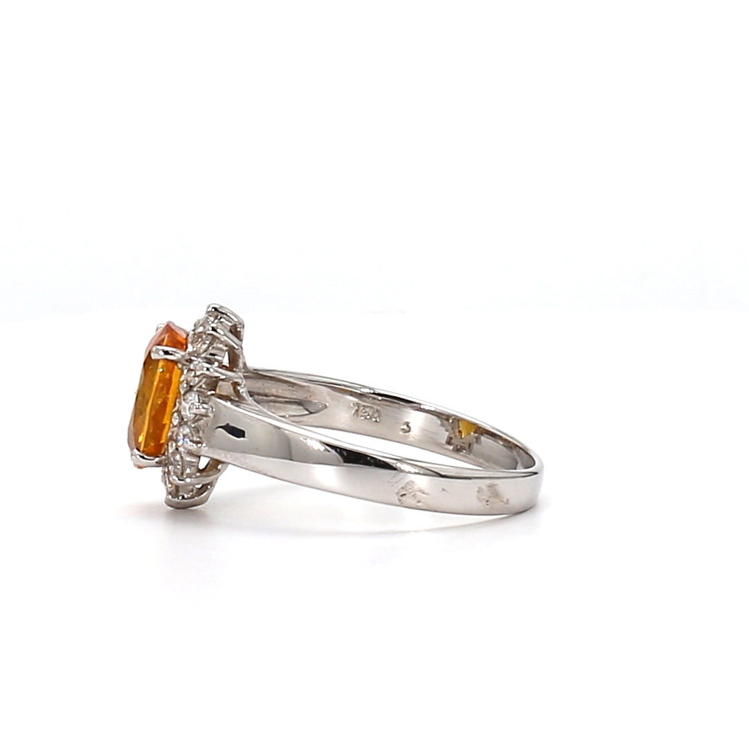 Diamond and Orange Sapphire Ring – A Bold and Radiant Luxury