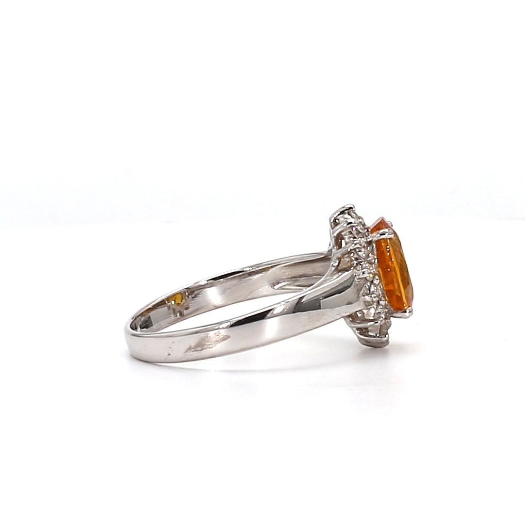 Diamond and Orange Sapphire Ring – A Bold and Radiant Luxury