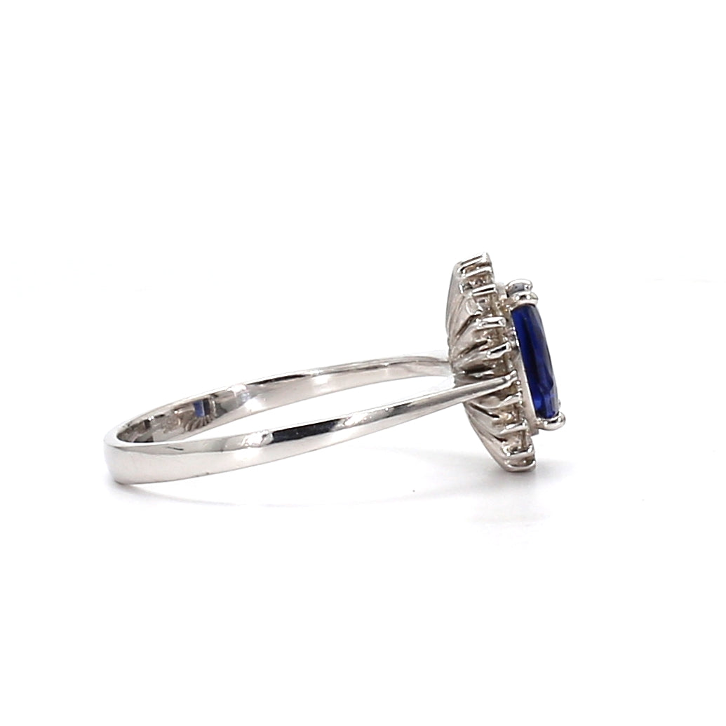 Midnight Elegance – Oval Blue Sapphire Ring