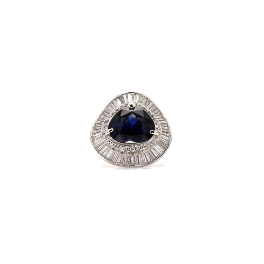 High-Impact Cocktail Rings: Bold Sapphire and Baguette Design