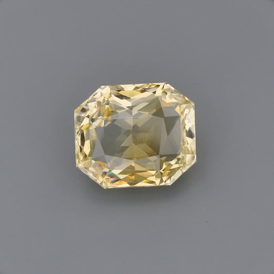 Vibrant Fancy Yellow Sapphire - Rectangular Radiant Cut Loose Gemstone
