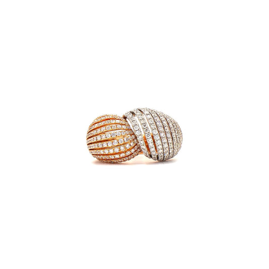 Sculpted Brilliance: Designer Two-Tone Diamond Statement Rings