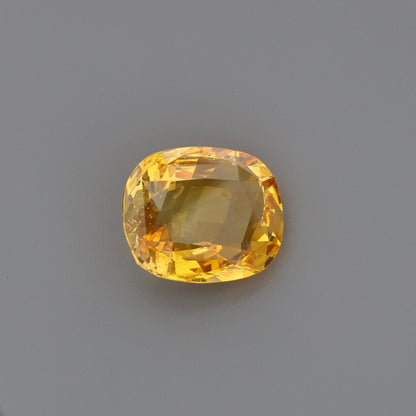 Vivid Yellow-Orange Cushion Cut Natural Sapphire