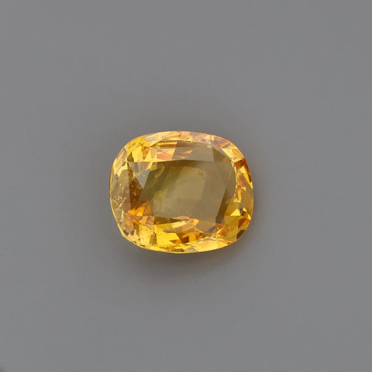 Vivid Yellow-Orange Cushion Cut Natural Sapphire
