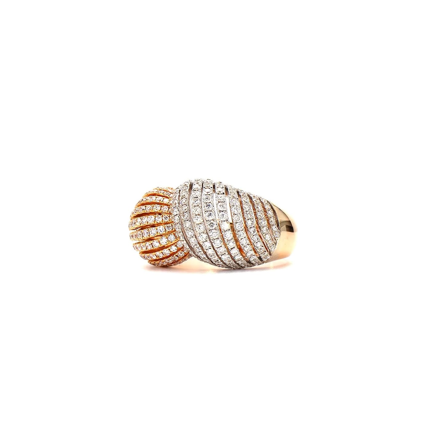 Sculpted Brilliance: Designer Two-Tone Diamond Statement Rings
