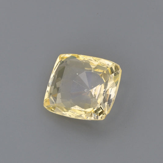 Vivid Yellow Cushion Cut Natural Sapphire