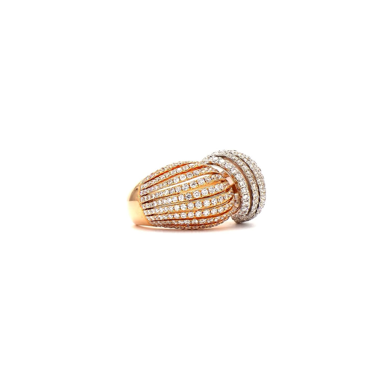 Sculpted Brilliance: Designer Two-Tone Diamond Statement Rings