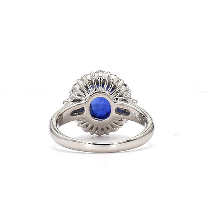 RING24-Vintage-Inspired Blue Sapphire Ring with Baguette Accents