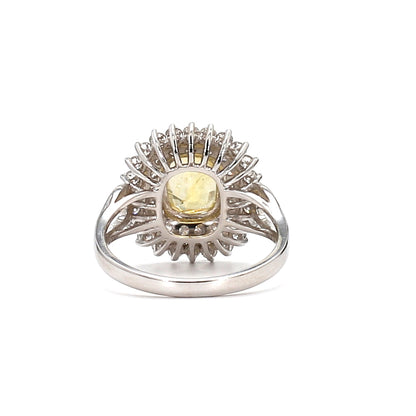 18K Diamond and Rectangular Yellow Sapphire Ring – A Bold Statement of Luxury