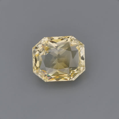 Vibrant Fancy Yellow Sapphire - Rectangular Radiant Cut Loose Gemstone