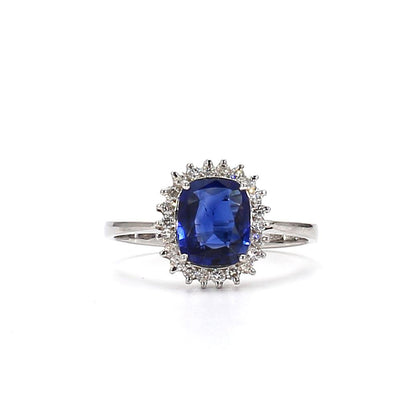 Midnight Elegance – Oval Blue Sapphire Ring