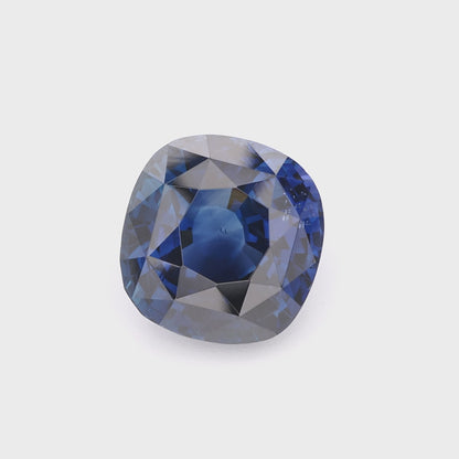 Vivid Midnight Blue Sapphire Gemstone - Superb Cushion Cut Brilliance