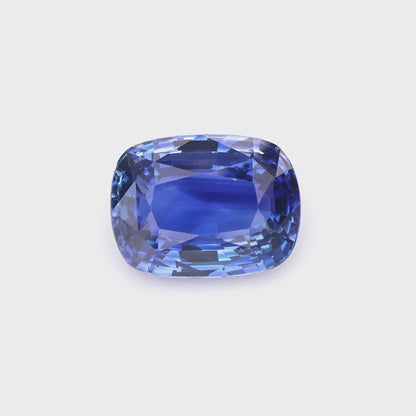 Royal Blue Cushion Cut Natural Sapphire