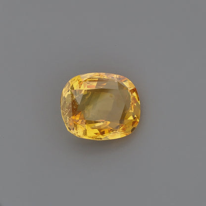 Vivid Yellow-Orange Cushion Cut Natural Sapphire