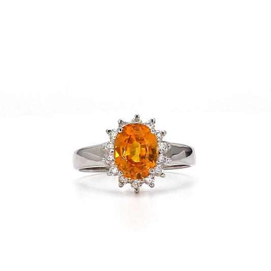 Diamond and Orange Sapphire Ring – A Bold and Radiant Luxury