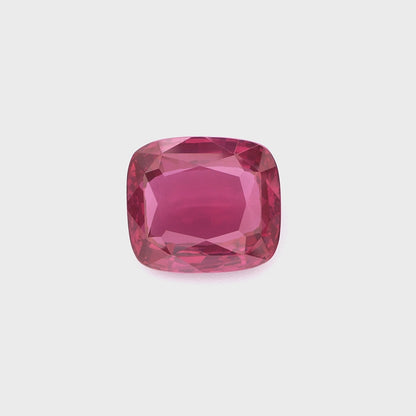 Vivid Purplish-Red Cushion Cut Natural Ruby