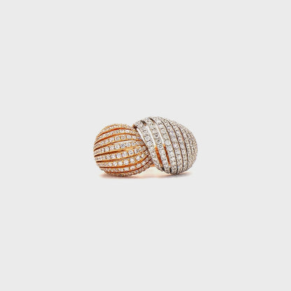 Sculpted Brilliance: Designer Two-Tone Diamond Statement Rings