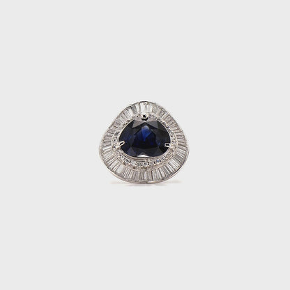 High-Impact Cocktail Rings: Bold Sapphire and Baguette Design