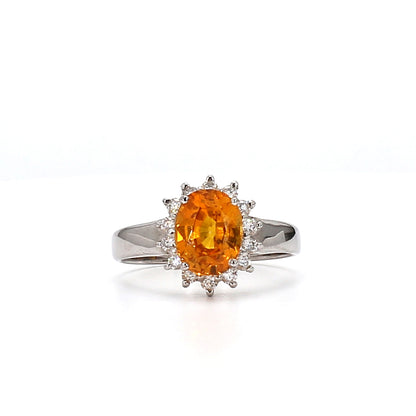 Diamond and Orange Sapphire Ring – A Bold and Radiant Luxury