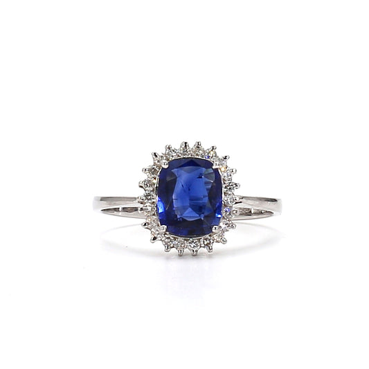 Midnight Elegance – Oval Blue Sapphire Ring